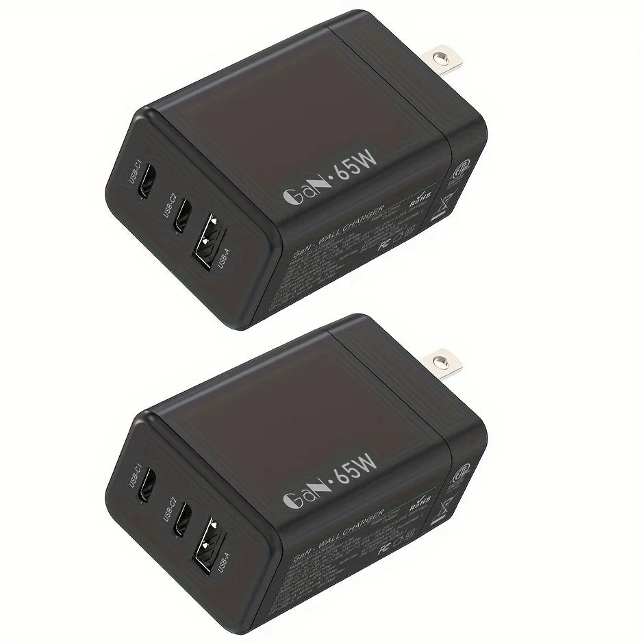 65W GAN 3 Port Charger